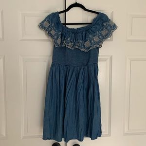 Never worn! Denim off the shoulder dress